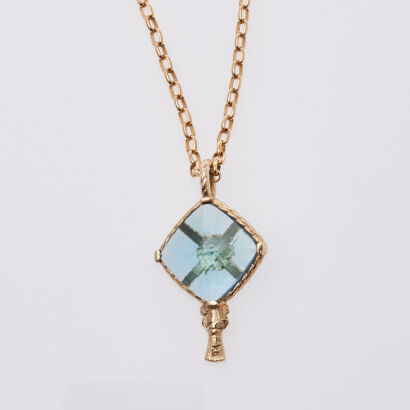 Karen Walker 9ct Blue Topaz Pendant Necklace