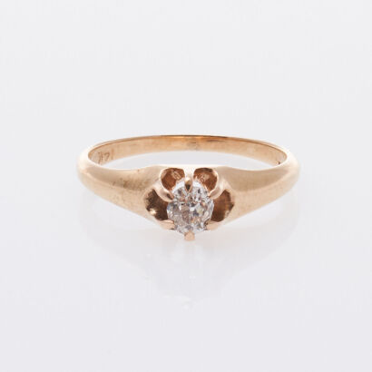 14ct Vintage Diamond Solitaire Ring