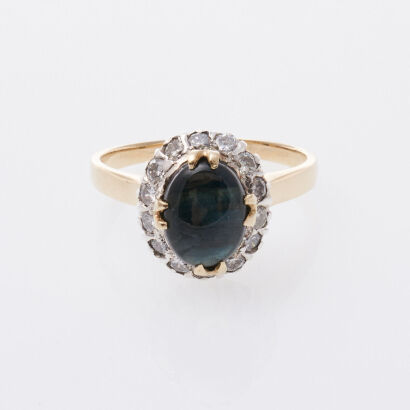 14ct Sapphire and Diamond Cluster Ring