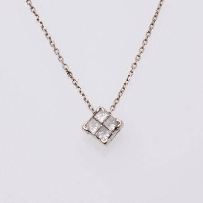 14ct Diamond Pendant and Chain