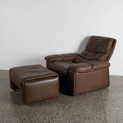 An Electric Leather Recliner and Ottoman