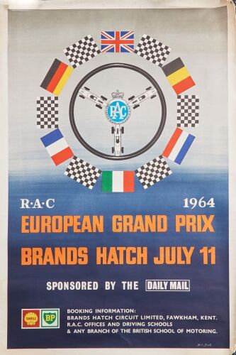 1964 RAC European GP Bands Hatch&nbsp;Poster