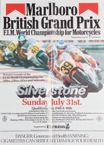 1985 British GP M/cycles Silverstone Poster