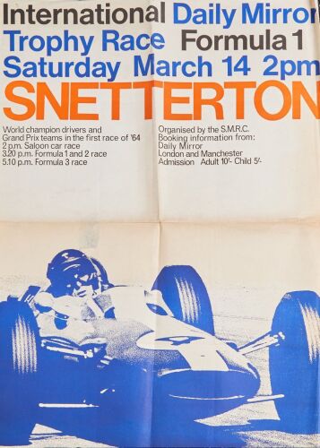 1964 Daily Mirror Trophy F1 Snetterton Poster