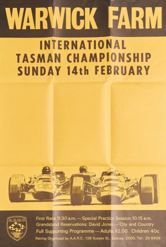 1970 Tasman Champ Warwick Farm Poster