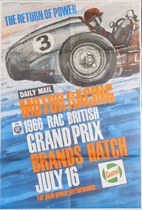 1966 British GP Brands Hatch Poster