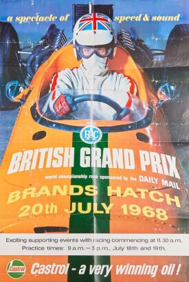 1968 British GP Brands Hatch Poster