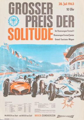 1963 GP der Solitude F1 F Junior Germany Poster 