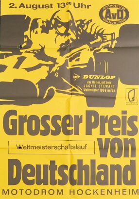 1969 AVD GP von Deutchland Hockenheim Poster