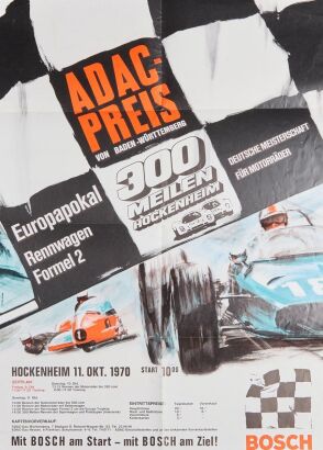 1970 ADAC 300 mile race Hockenheim Poster