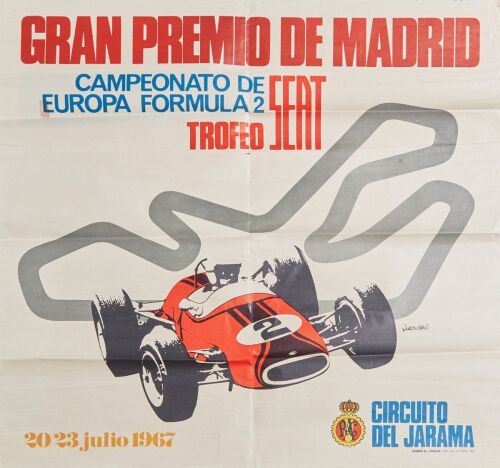 1967 GP de Madrid Formula 2 Jarama Poster