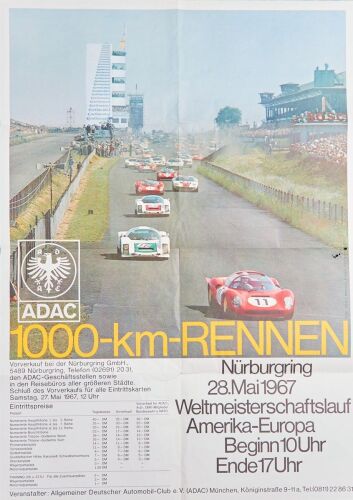 1967 ADAC 1000km race Nurburgring&nbsp;Poster
