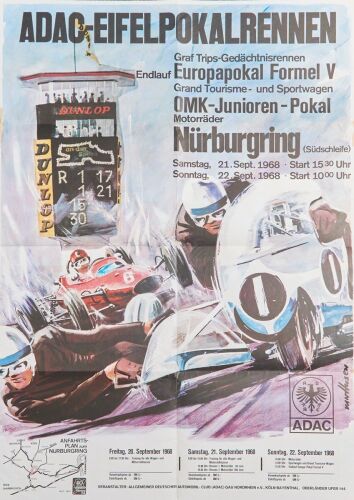 1968 ADAC Eifelrennen Nurburgring&nbsp;Poster