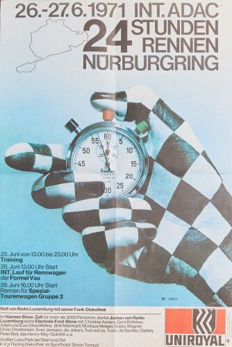 1971 ADAC 24hr race Nurburgring Poster