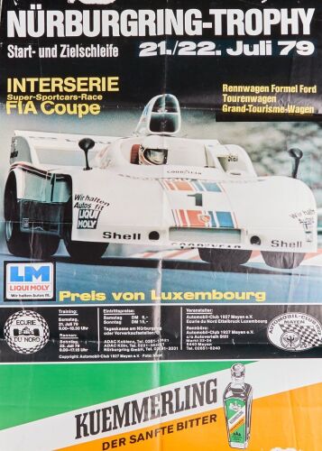 1979 Interserie Sportscar race Nurburgring Poster