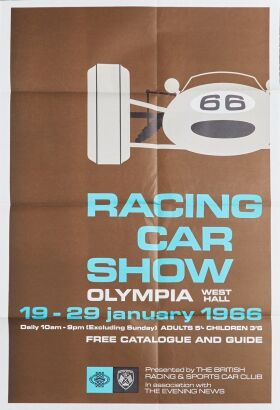 1966 Racing Car Show Olympia Poster