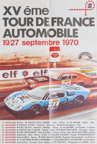 1970 Tour de France Sports Cars Paris&nbsp;Poster