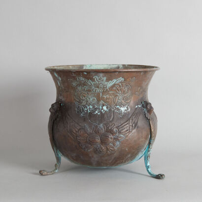 An Old French Copper Jardiniere