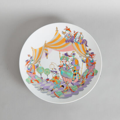 A Large Rosenthal Studio Line Wall Plate Designed by Bjorn Wiinblad