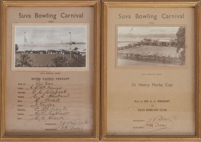 A Pair of Suva Bowling Carnival Framed Pictures