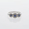 18ct Triple Cluster Sapphire and Diamond Ring