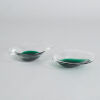 A Pair of Art Glass Mint Leaves