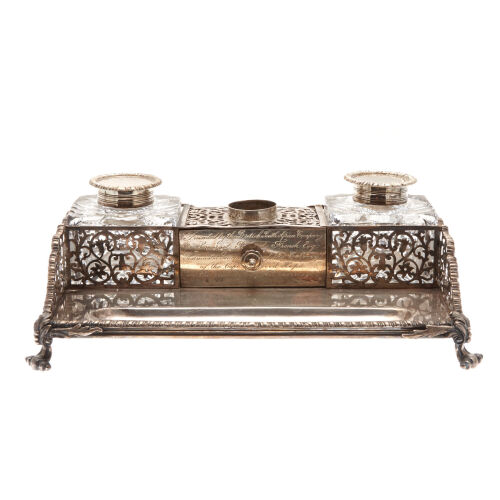 A Victorian Sterling Silver Ink Stand