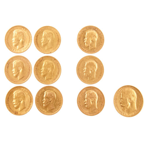 Ten Gold Roubles Coins