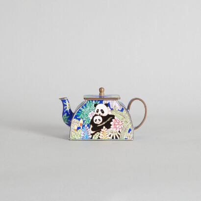 A Chinese Enamel on Copper 'Animal' Tea Pot