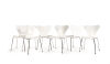 Six Arne Jacobsen 3107 Chairs in White