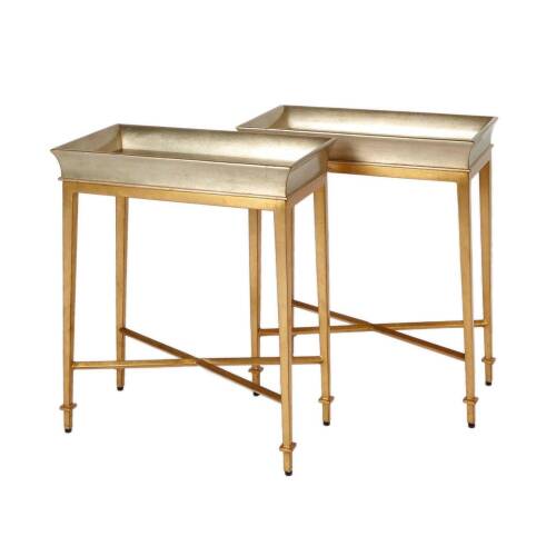 Two Rectangular Tray Topped Occasional Tables