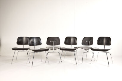 Six Charles and Ray Eames DCM Chairs