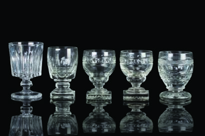 Five Various Georgian Cut Lead Crystal Rummers C. 1830