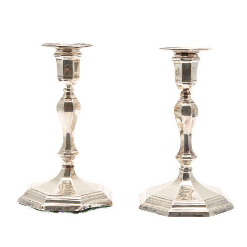 A Pair of Victorian Sterling Silver Candlesticks