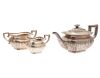 A Victorian Three-Piece Sterling Silver Tea Set