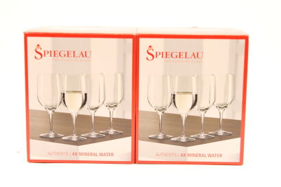 *(2) Spiegelau Authentis Mineral Water Glass 4 Pack (GB). 2x 4 Glasses sold as One Lot. RRP: $280