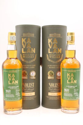 (2) Kavalan Solist ex-Bourbon Cask, Single Malt Whisky, Taiwan, 57.8% ABV