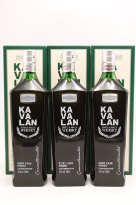 (3) Kavalan Concertmaster Port Cask Finish, Single Malt Whisky, Taiwan, 40%