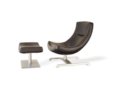 A Hannes Wettstein Spin Armchair and Ottoman