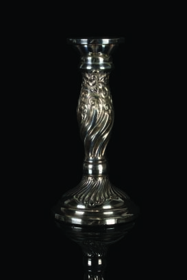 A Small Decorative Sterling Silver Candlestick