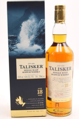 (1) Talisker 18 Year Old Single Malt Scotch Whisky, 45.8% ABV