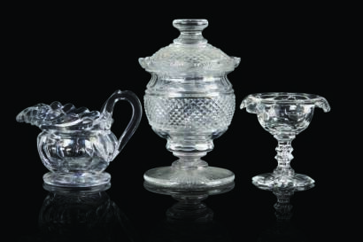 Three Late Georgian Cut Lead Crystal Table Items