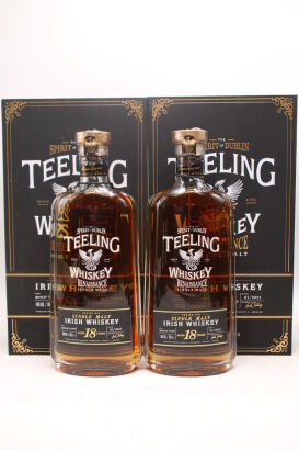 (2) Teeling Irish Whiskey Renaissance Single Malt, 18 year old, Muscat Casks, Ireland, 46% ABV