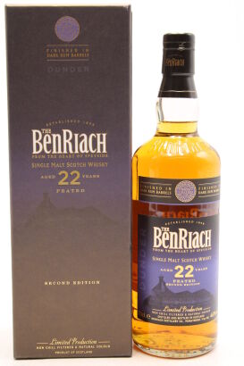 (1) BenRiach Dunder Aged 22 Years Peated Dark Rum Finish (2nd Edition) Single Malt Scotch Whisky, 46% ABV