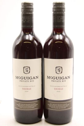 (2) 2020 McGuigan Private Bin Shiraz, South Eastern Australia