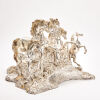 An Italian Silver Coated Sculpture Depicting Four Horses - 2