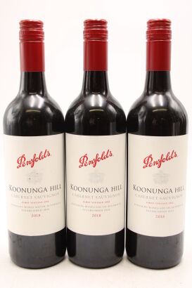 (3) 2018 Penfolds Koonunga Hill Shiraz Cabernet Sauvignon, South Australia