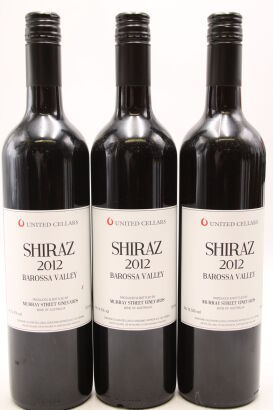 (3) 2012 United Cellars Shiraz by Murray Street Vineyards, Barossa