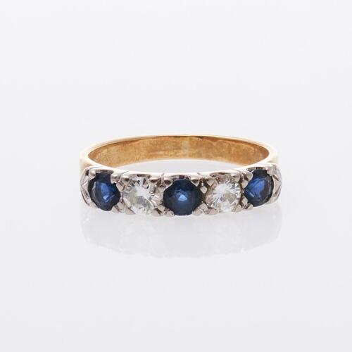 18ct Sapphire and Diamond Three Stone Ring