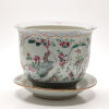 A Late-19th Century Chinese Famille Rose Flower Pot with Saucer